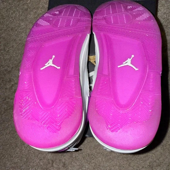 Jordan Kids White and Purple Sneakers